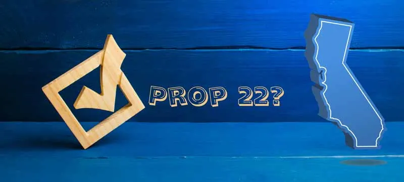Is voting for Prop 22 the best move? Picture of Check mark and outline of the state of California