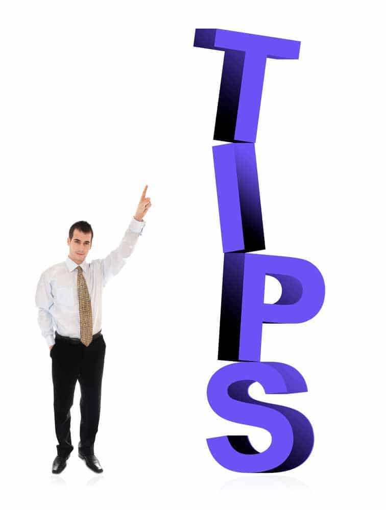 Main pointing at word "tips" thinking of verifying income