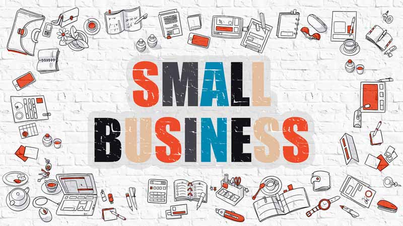 Small Business concept with several images idetifying different business types.