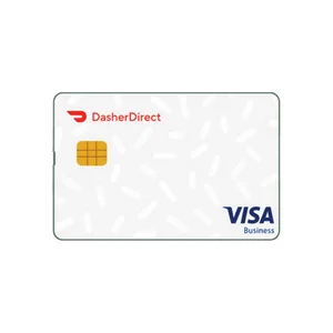 Picture of the DasherDirect debit card.