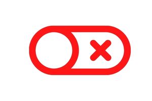 Doordash deactivation symbolized by a line drawing of a sliding on/off button with the button in the off position.