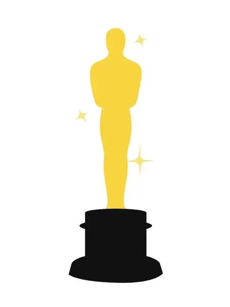 illustration of a trophy with a gold colored figure on top of a black colored base.