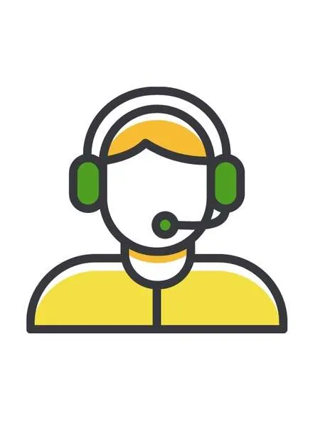 abstract drawing of a customer support person wearing a headset.